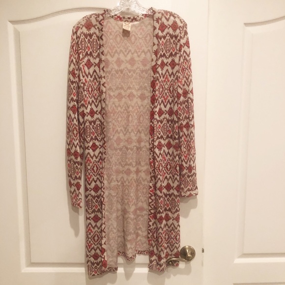 Faded Glory Sweaters - Aztec Print Duster Cardigan Size L